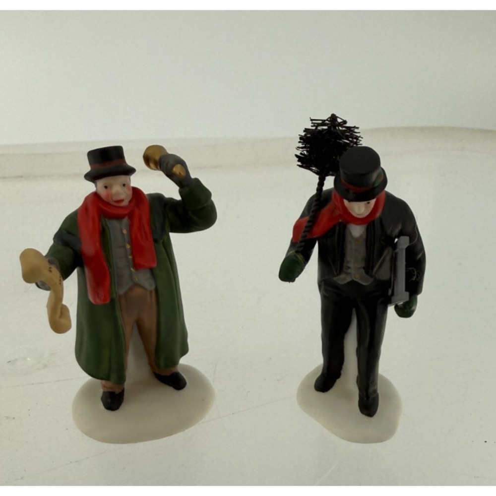 Department 56 Heritage Village Town Crier Chimney Sweep Set #5569-7 Porcelain